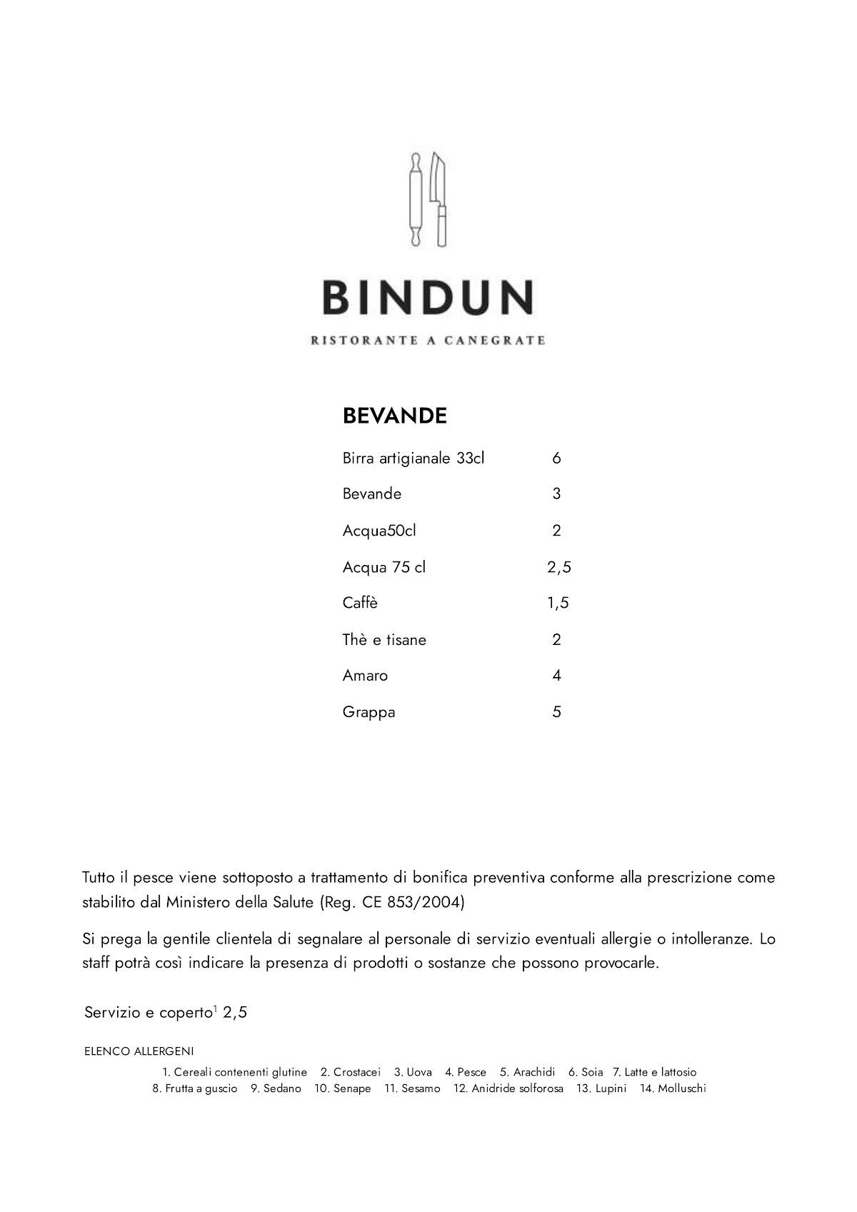 Menu di Bindun 