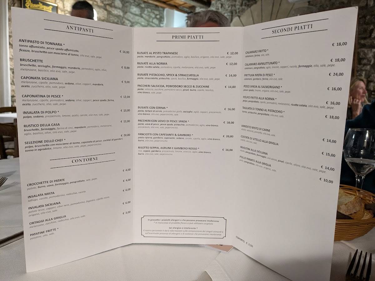 Menu di Ristorante Caffè San Rocco 