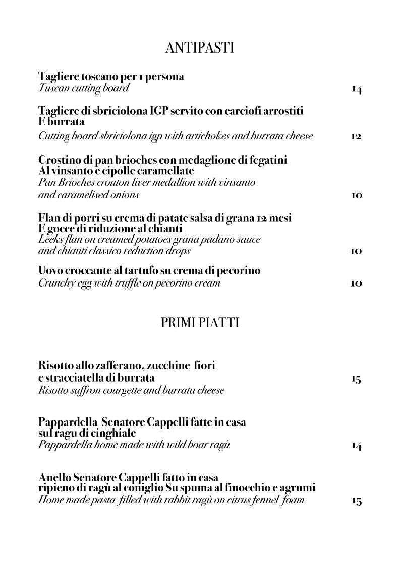 Menu di Ristorante Caffé Sant'anna Pizzeria 