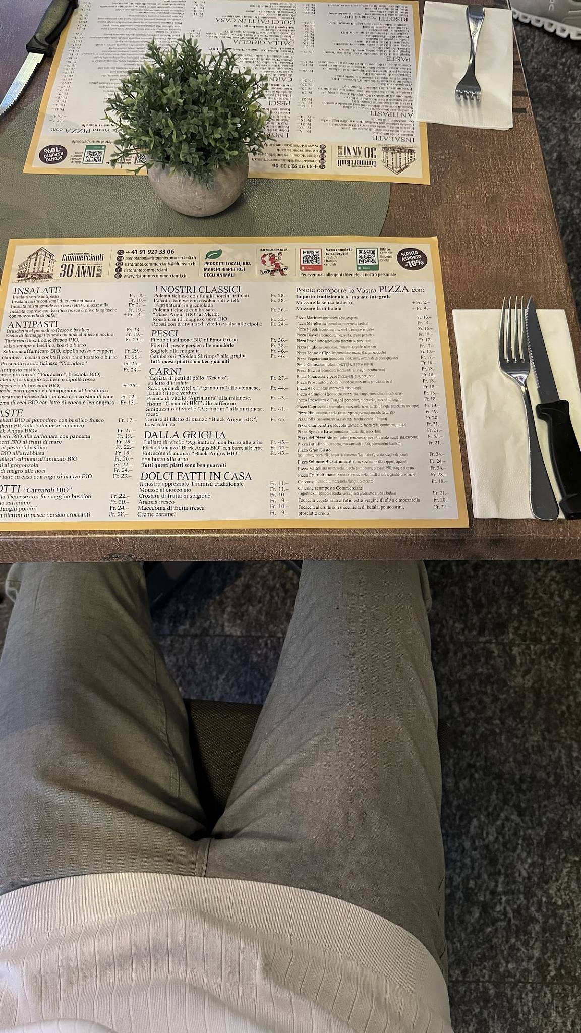 Menu di Ristorante Commercianti 