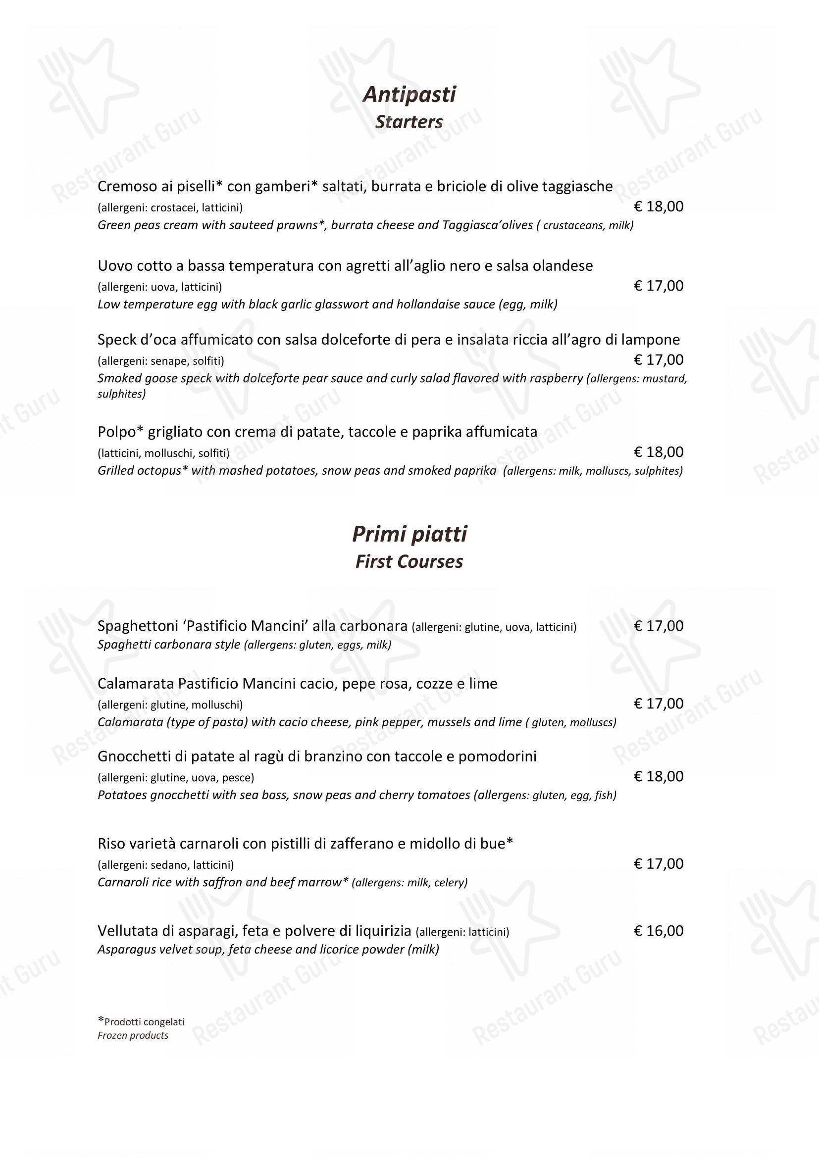 Menu di Ristorante Conte Camillo - Menu bar