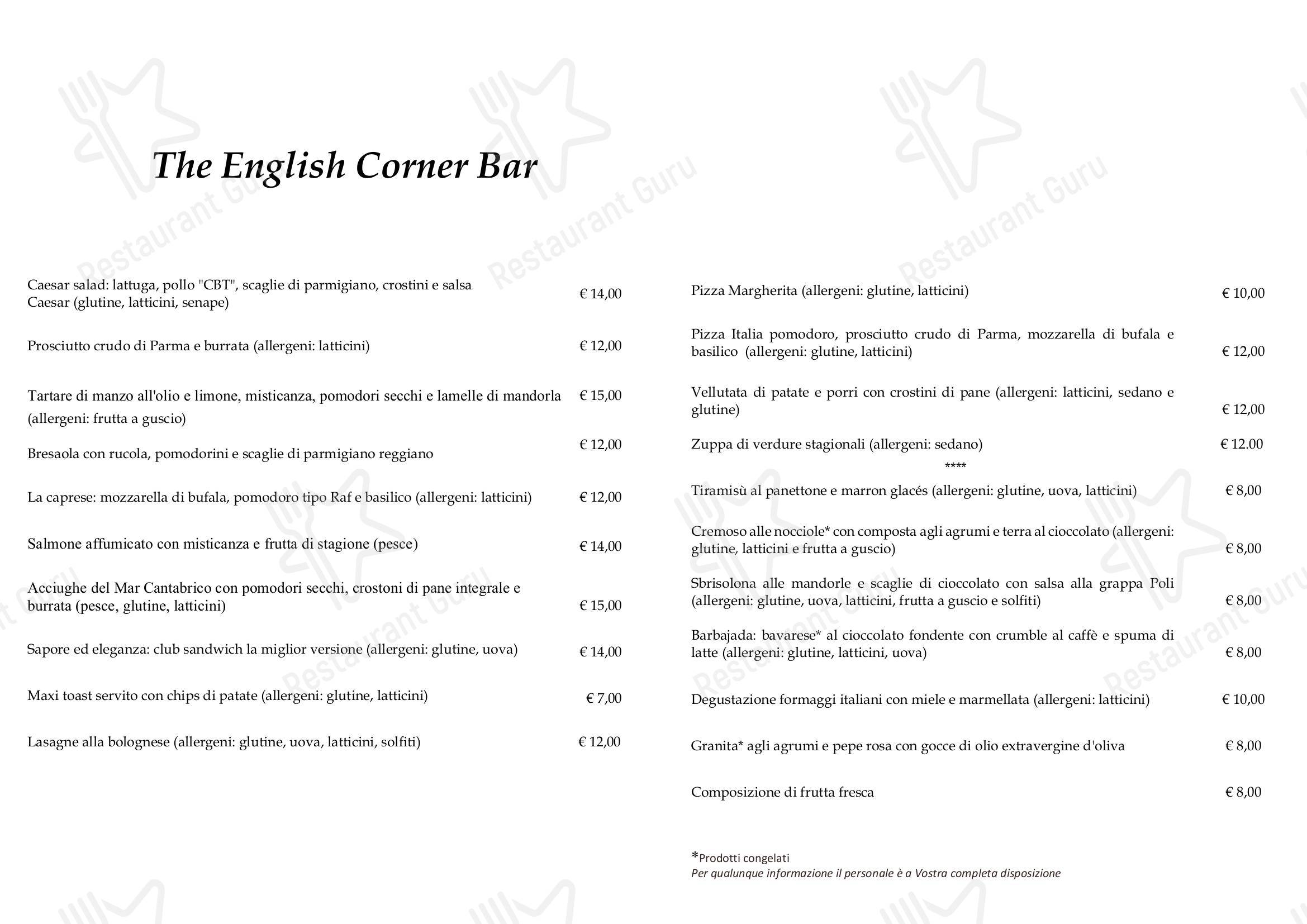 Основное меню per Ristorante Conte Camillo in Milano