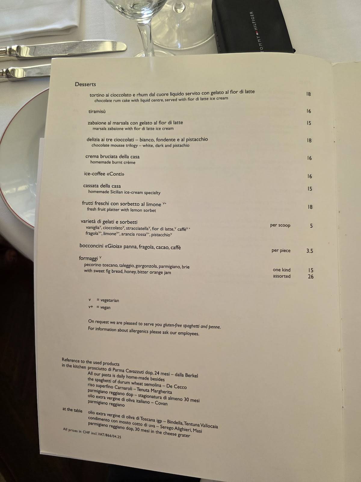 Menu di Ristorante Conti 