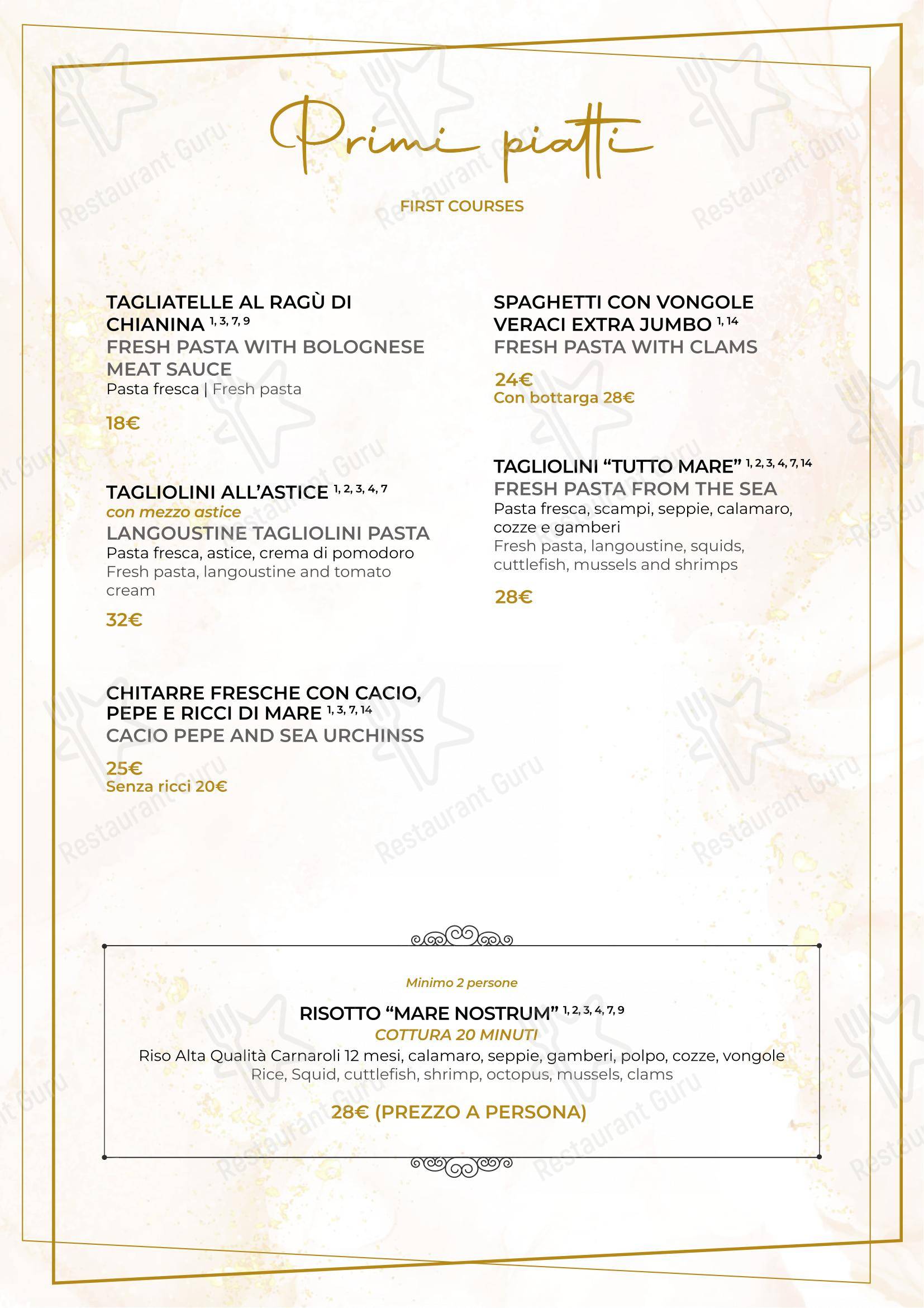Menu per Ristorante Cortevecchia Arese in Arese