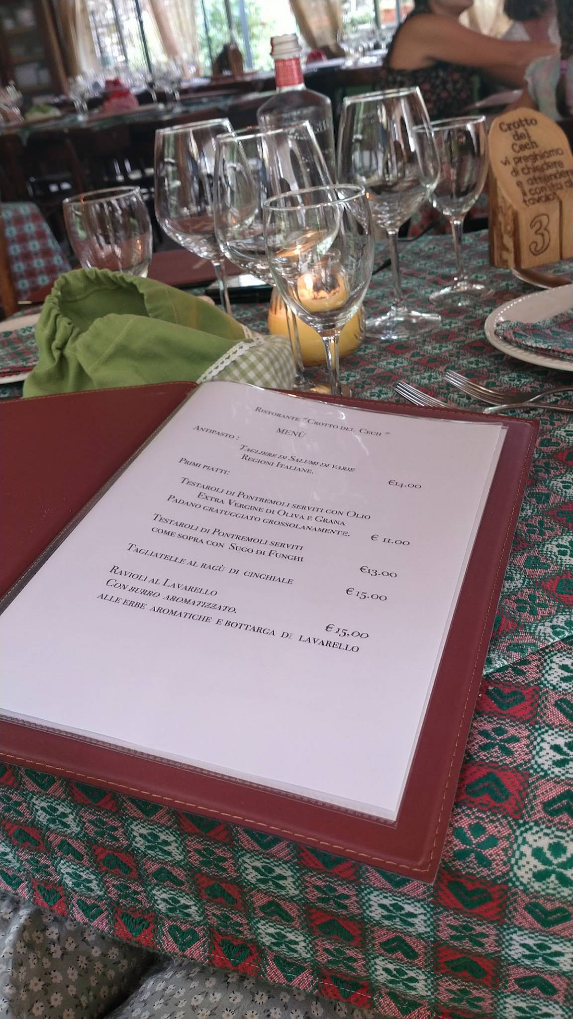 Menu di Ristorante Crotto Cech 