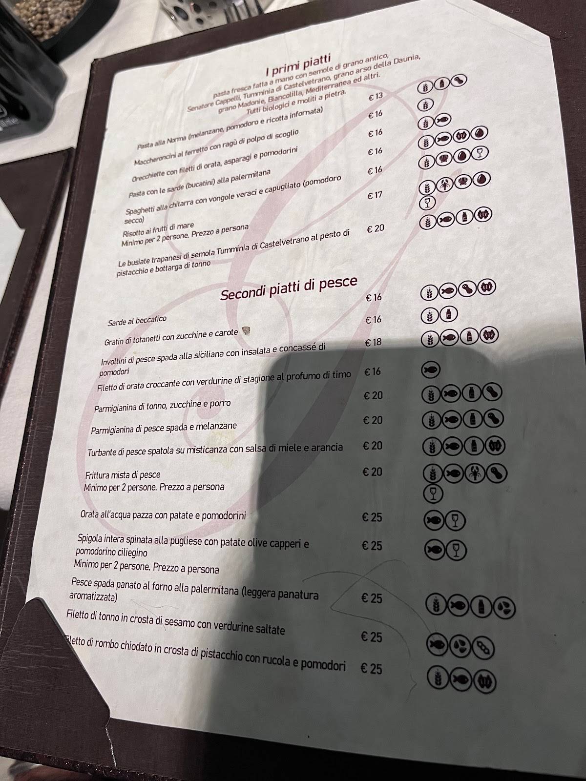 Menu di Da Giulia 