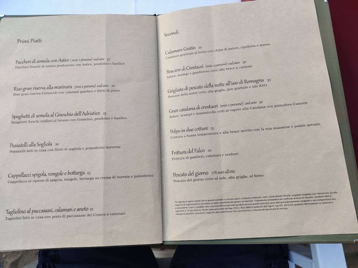 Menu di Ristorante FALCO Vallugola 