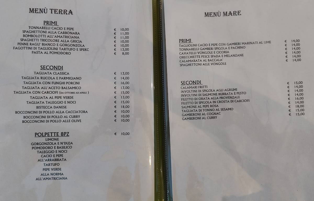 Menu di Ristorante Fornari 
