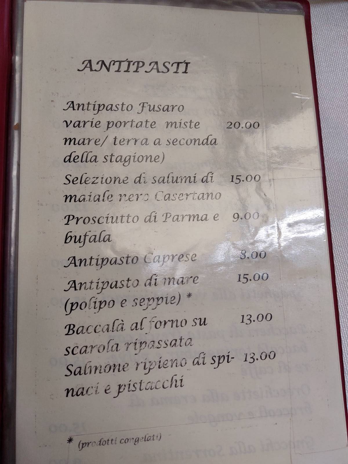 Menu di Ristorante Fusaro Sas 