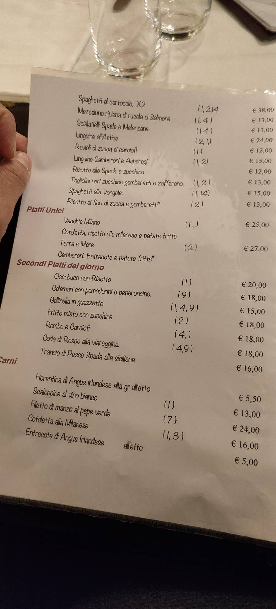 Menu di Ristorante Il Camino 