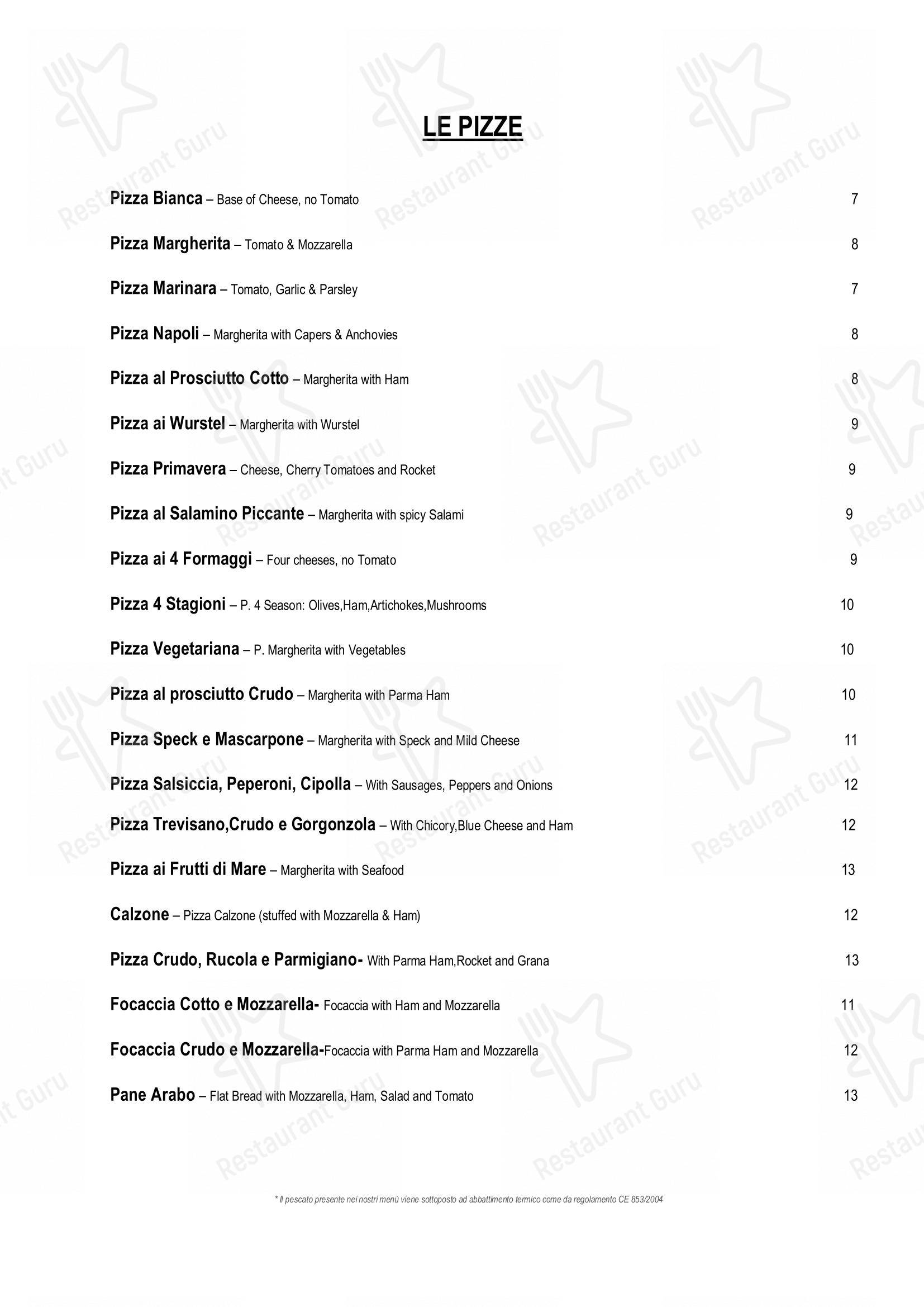 Ristorante La Conchiglia in Lido di Camaiore - Menu bar