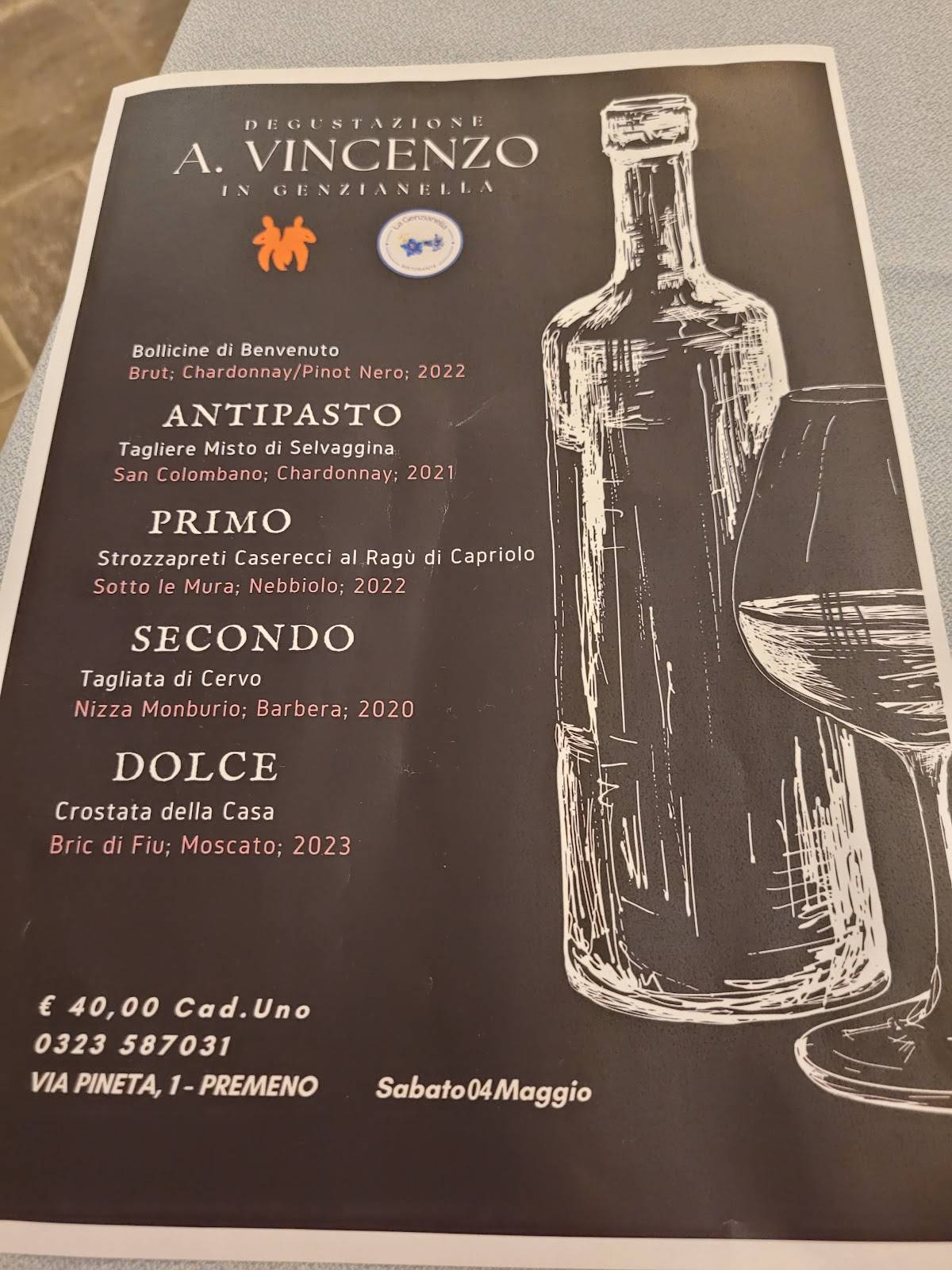 Menu di Ristorante La Genzianella 