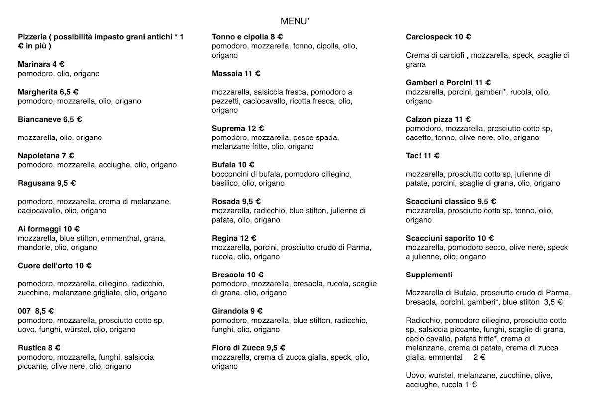 Menu di Ristorante La Rosada Sas 