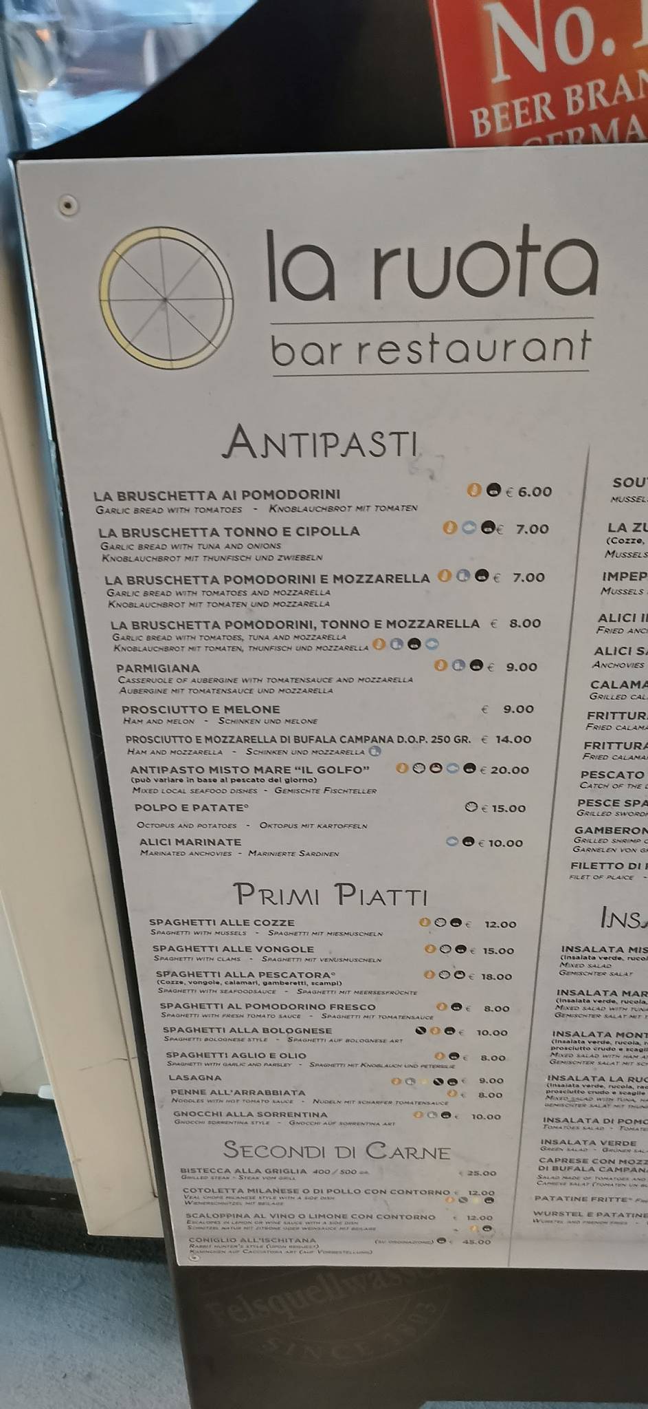 Menu di Ristorante La Ruota 