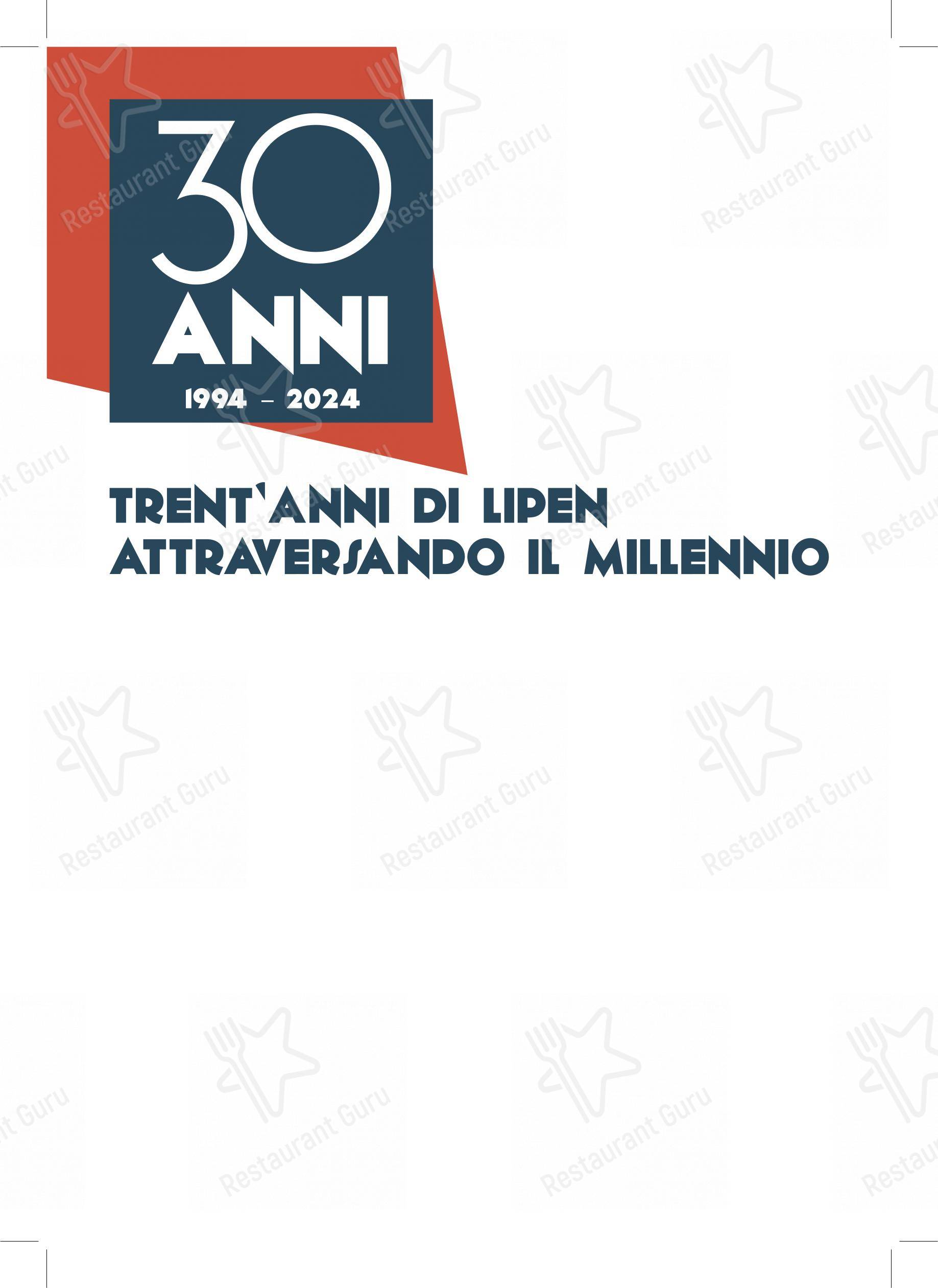 Menu bar per Enosteria Lipen in Triuggio