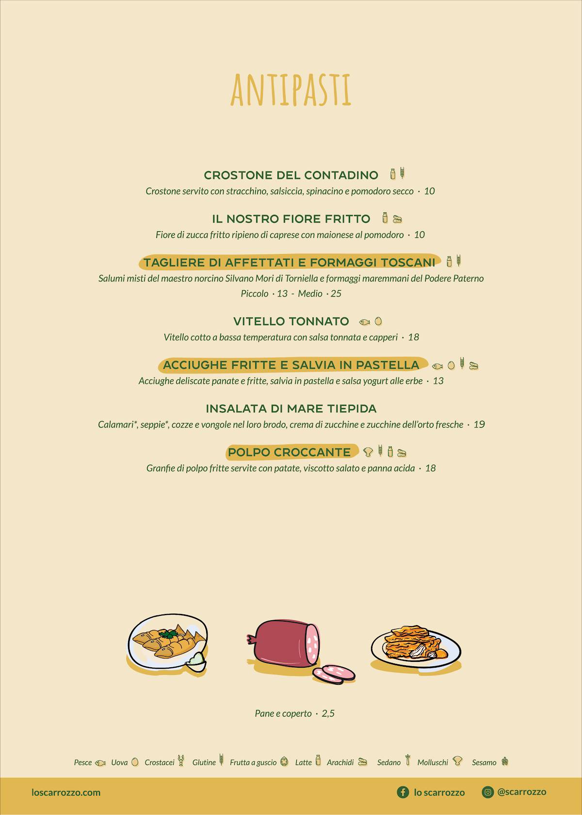 Menu di Ristorante Lo Scarrozzo 
