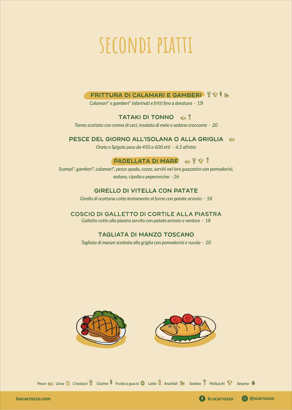 Menu di Ristorante Lo Scarrozzo 