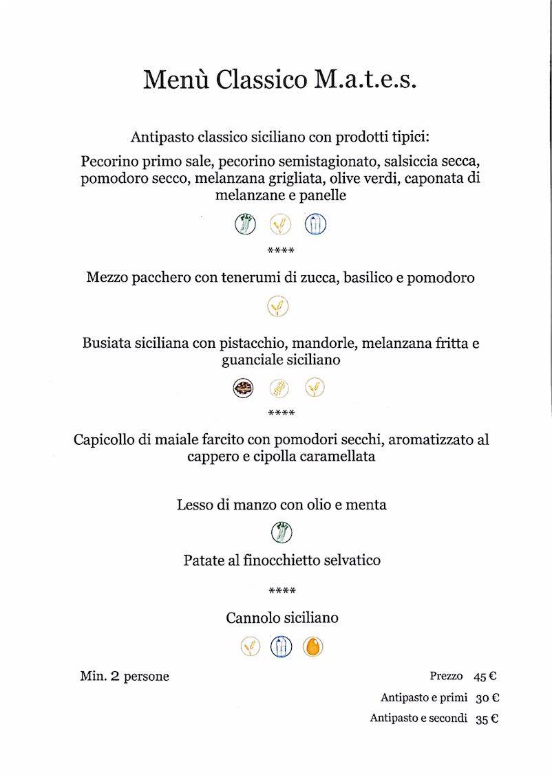 Menu de Ristorante Mates