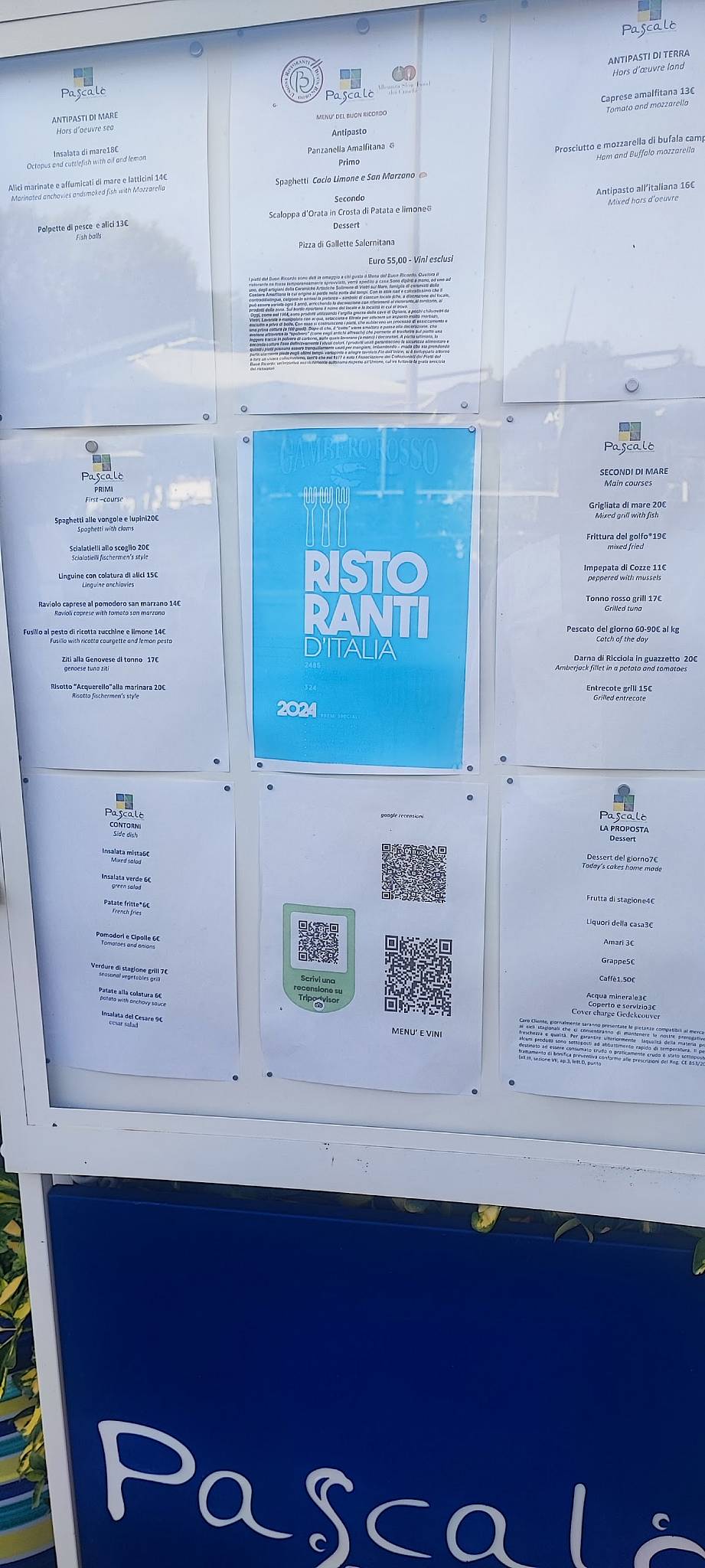 Menu di Ristorante Pascalo' 