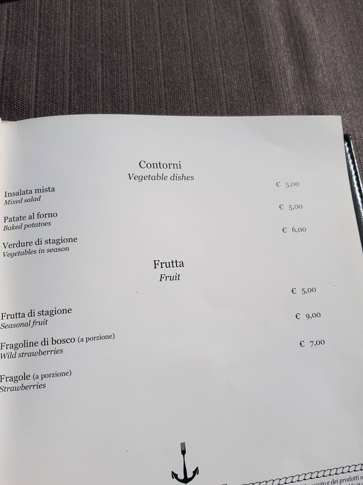 Menu di Ristorante Peppino a Mare 