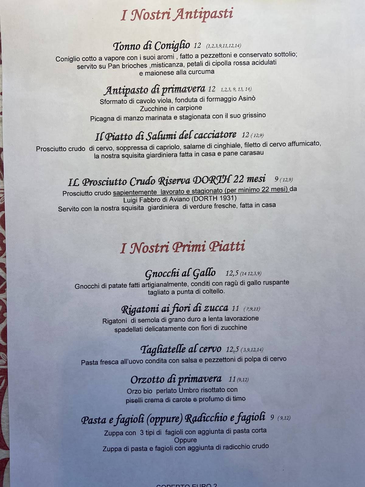 Menu di Ristorante Pizzeria Al Faro 
