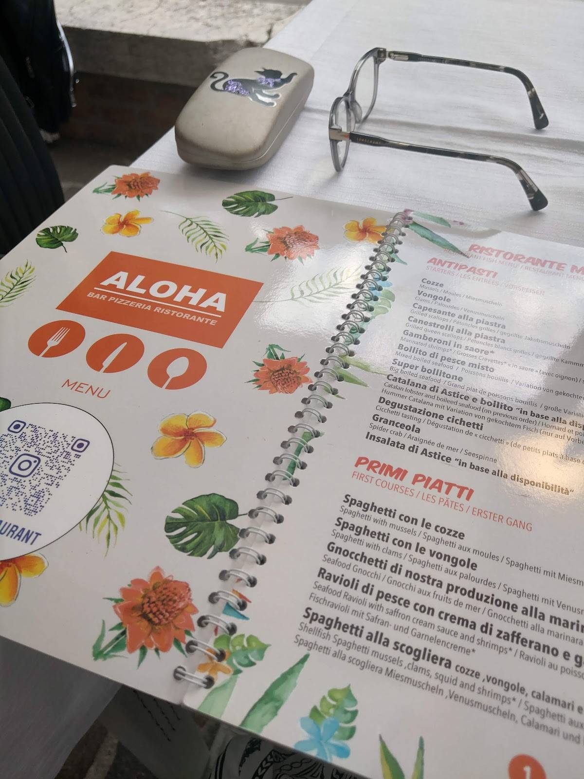 Menu de Ristorante Pizzeria Cichetteria Aloha