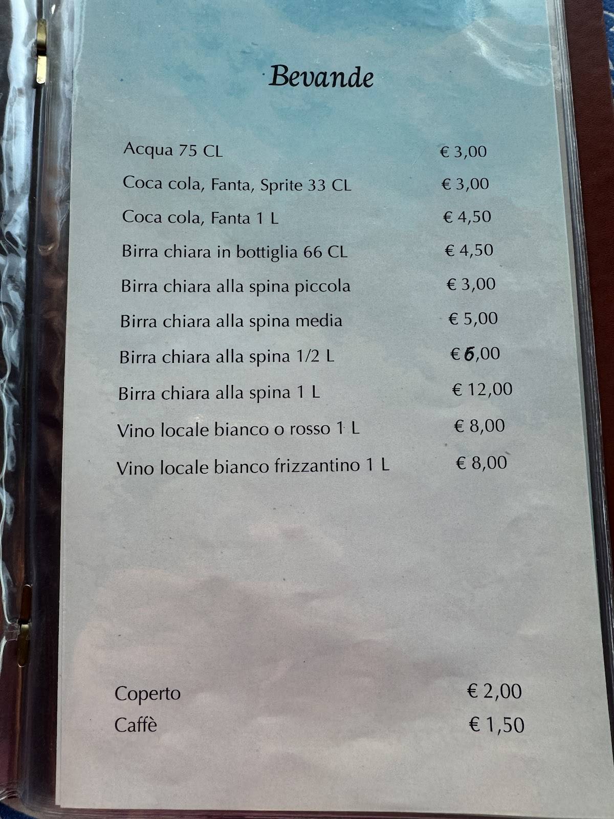 Menu di Ristorante Pizzeria Bar Mediterranea 