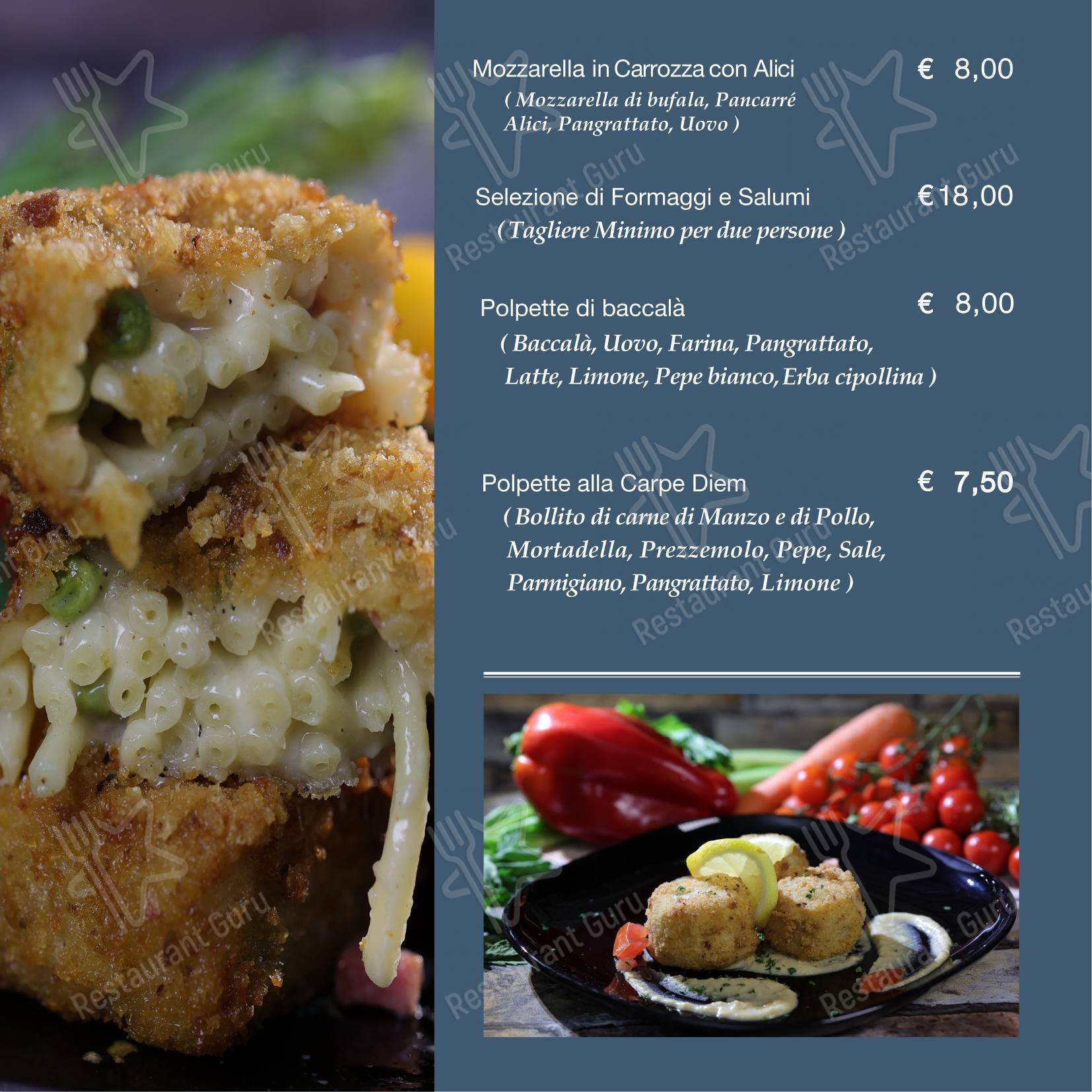 Menu per Ristorante Pizzeria - Carpe Diem PizzAe in Roma