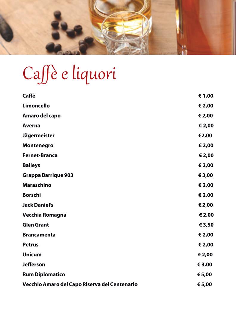 Menu di Ristorante da Cesare 
