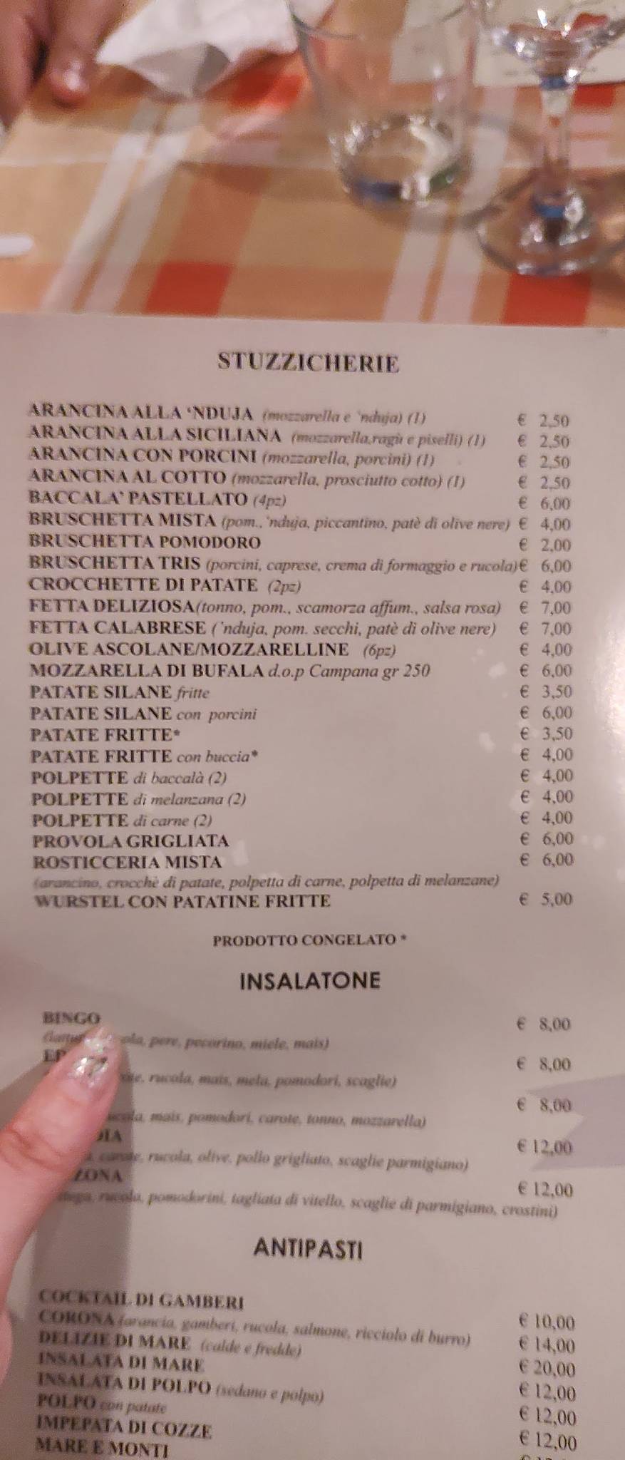 Menu di Ristorante Pizzeria Eden 