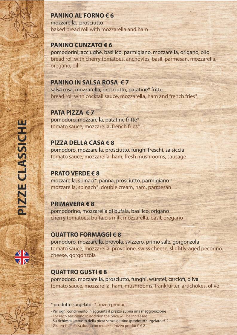 Menu di Ristorante Pizzeria Famiglia De Vita di Michele De Vita 