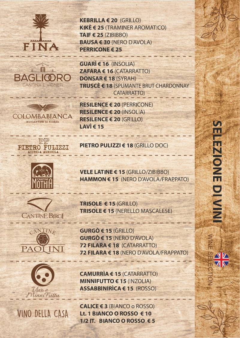 Menu di Ristorante Pizzeria Famiglia De Vita di Michele De Vita 