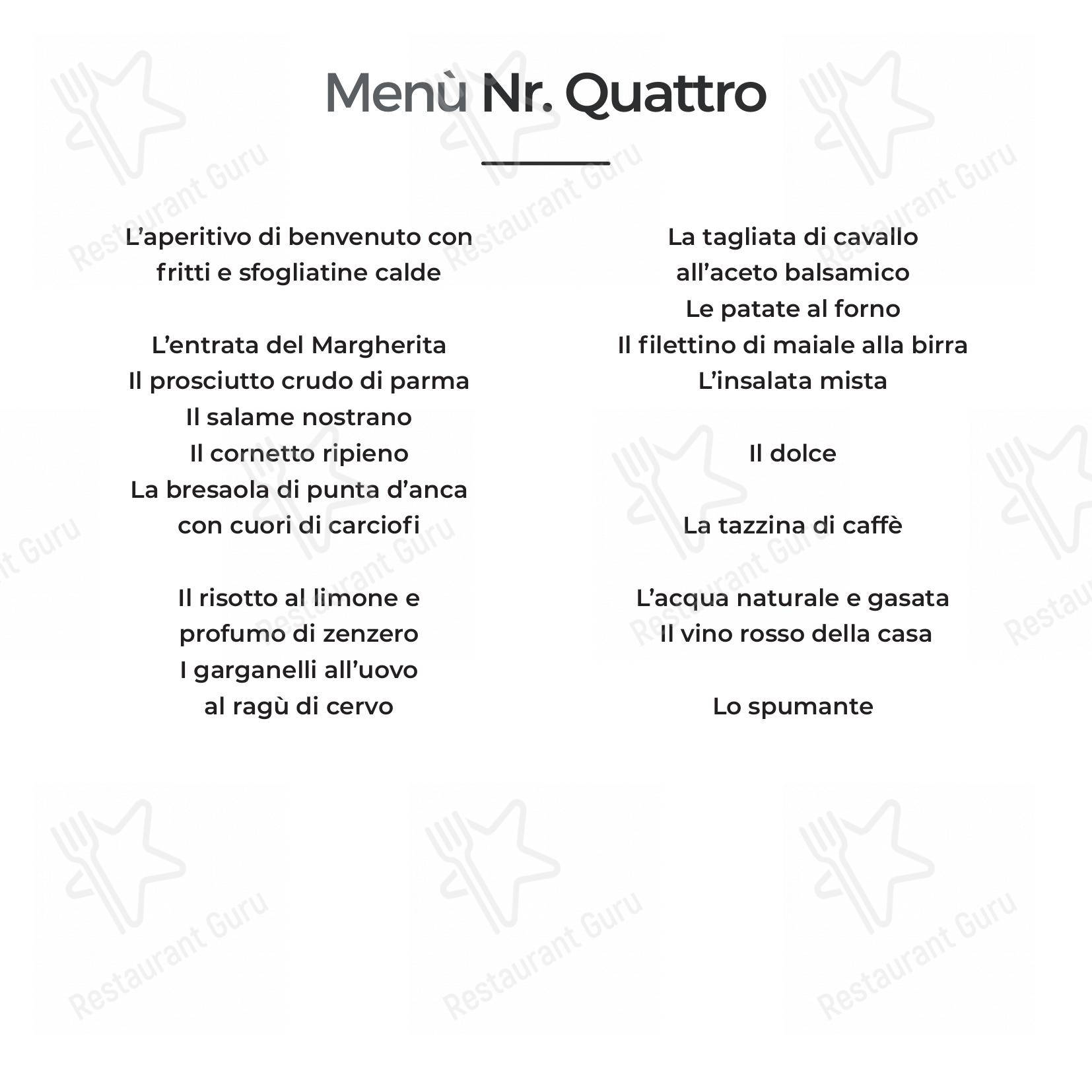 Menu per Ristorante Pizzeria La Margherita ristorante