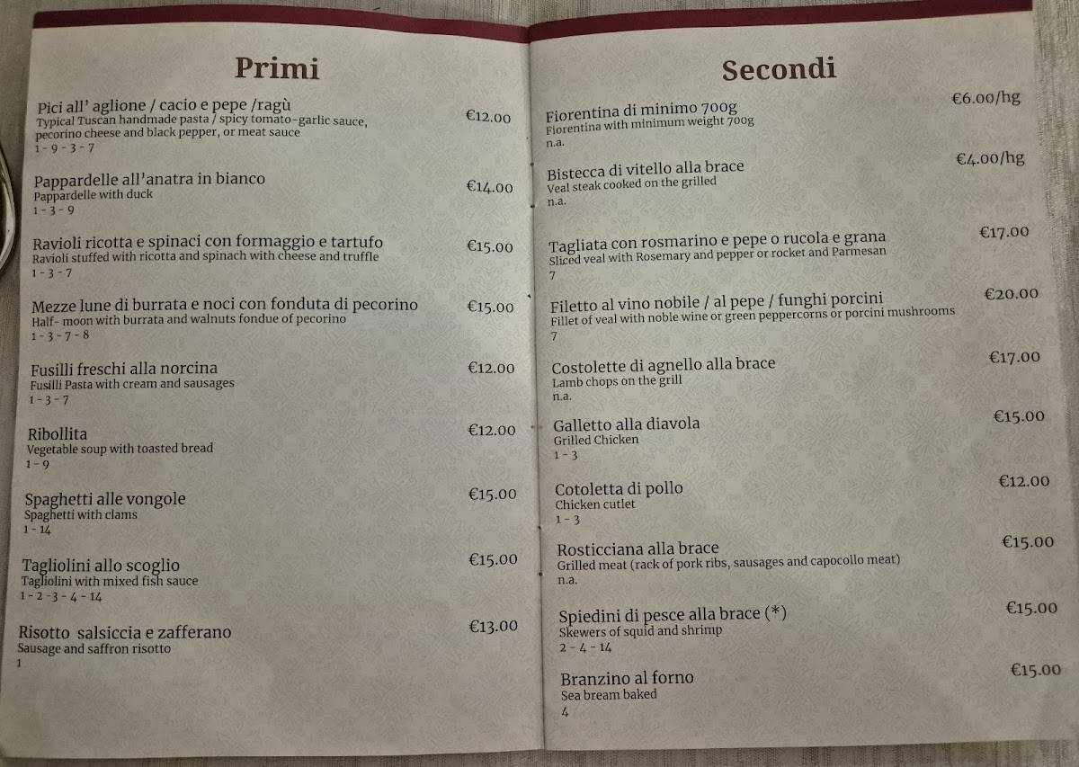 Menu di Ristorante Pizzeria Tre Stelle 