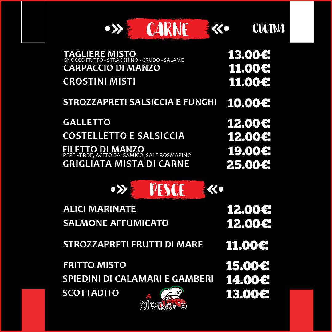 Menu di La Pizzeria del Villaggio 