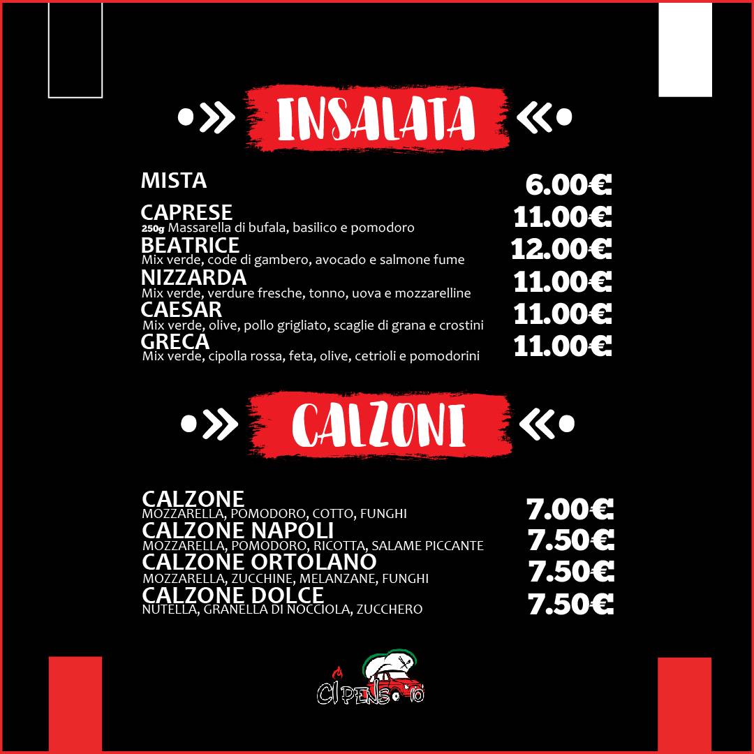 Menu di La Pizzeria del Villaggio 