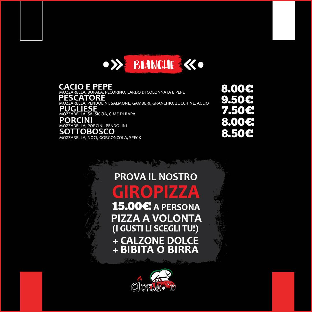 Menu di La Pizzeria del Villaggio 