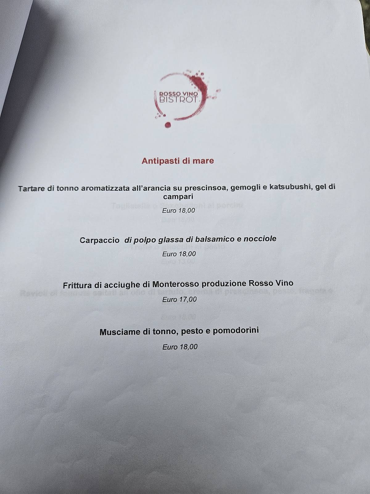 Menu di Rossovino Bistrot 