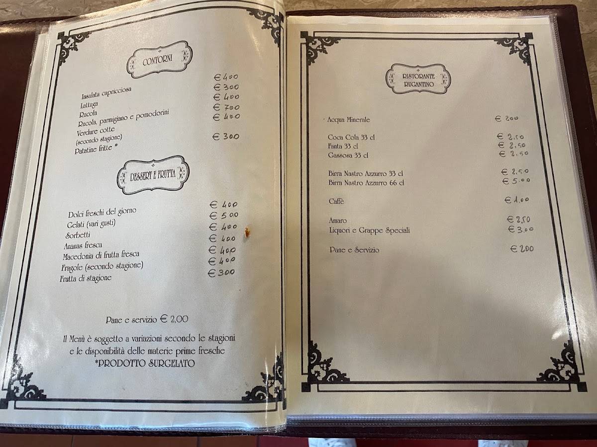 Menu di Ristorante Rugantino 