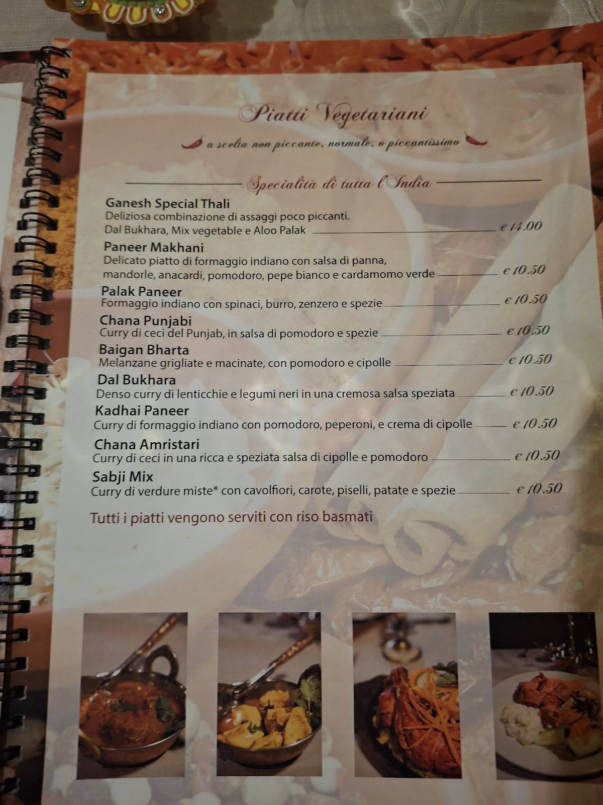 Menu di Ristorante Shri Ganesh 