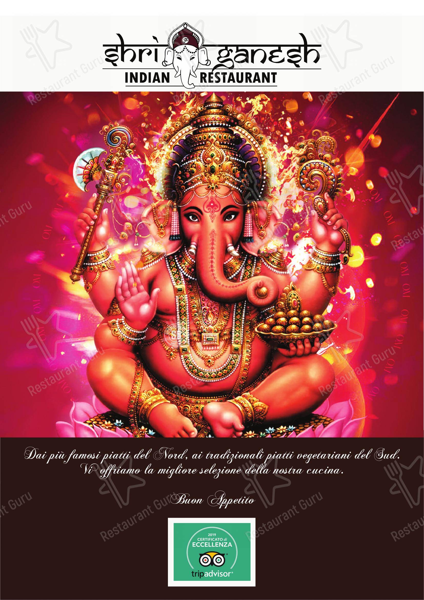 Menu di Ristorante Shri Ganesh - Menu