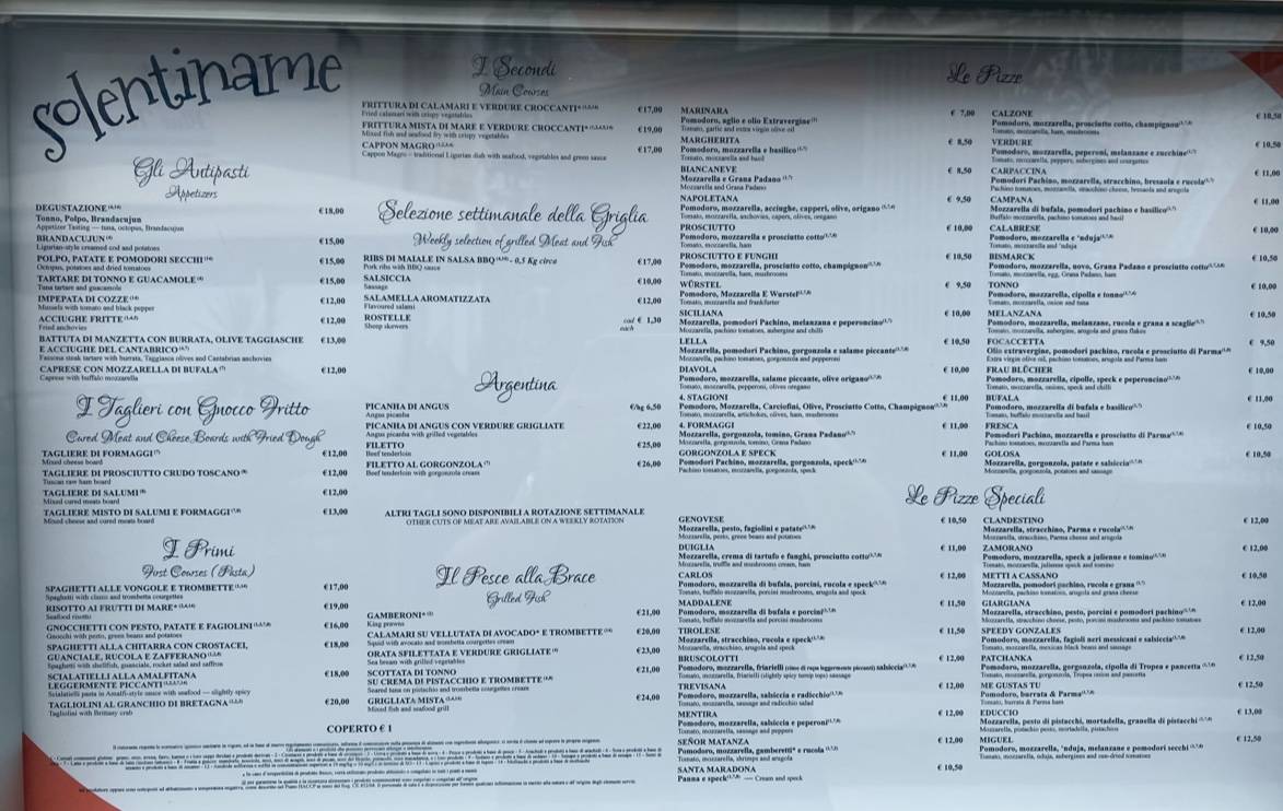 Menu di Ristorante Solentiname 