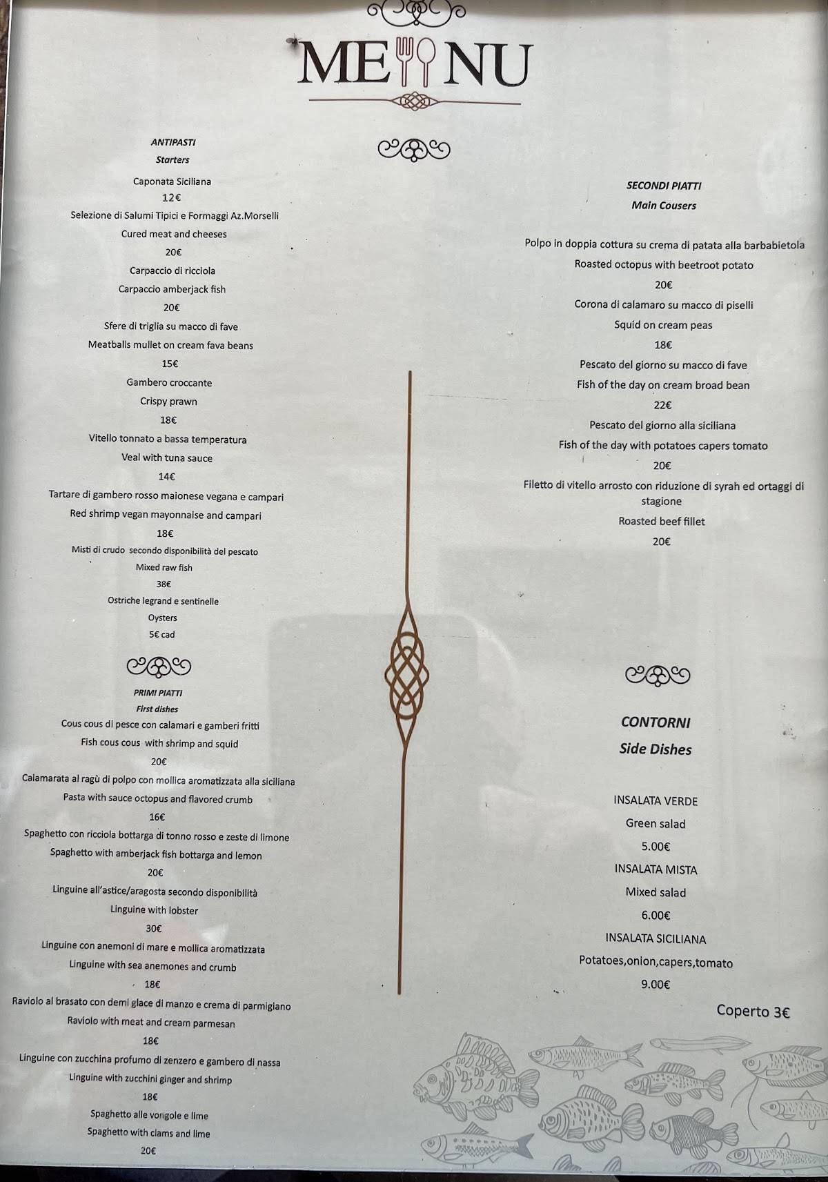 Menu di Ristorante Torre Vecchia 