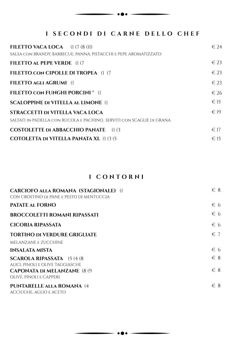 Menu di Vaca Loca 