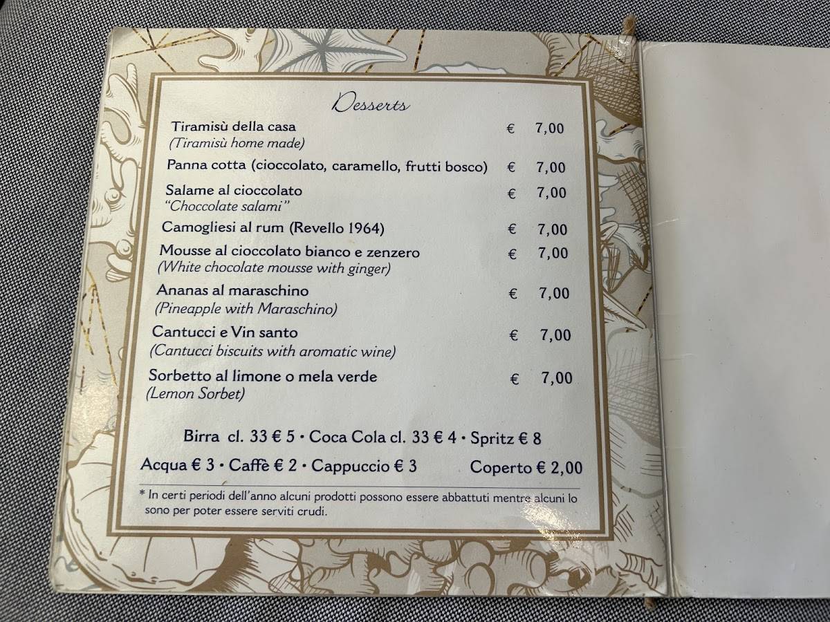 Menu di Ristorante Vento Ariel 