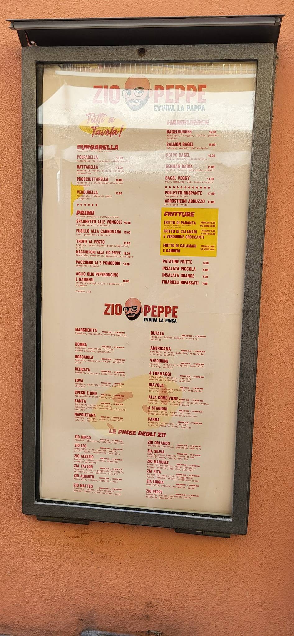 Menu di Ristorante ZIO PEPPE evviva la pappa ( ex Gramsci) 