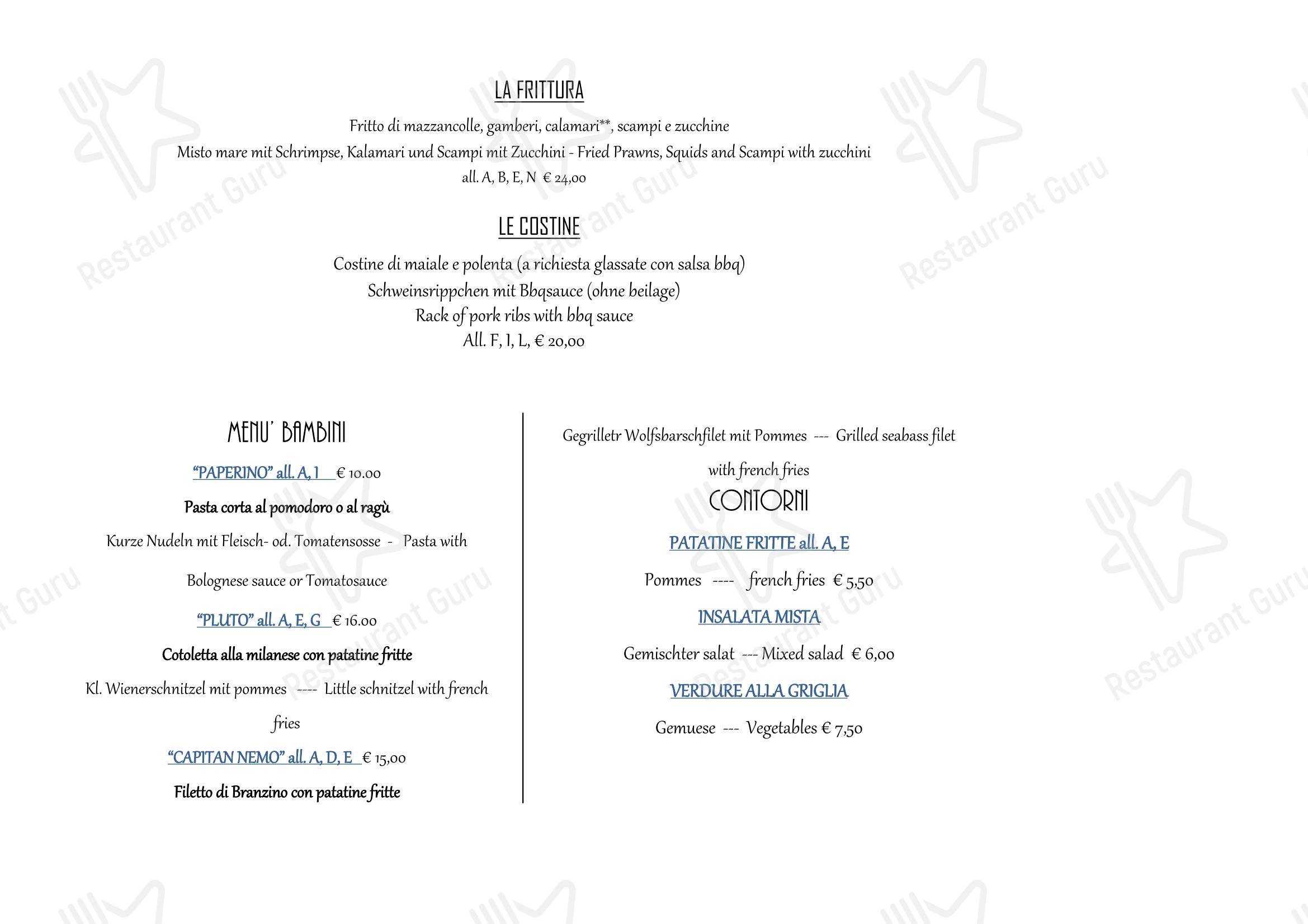 Ristorante da Buso in Caorle - Menu bar