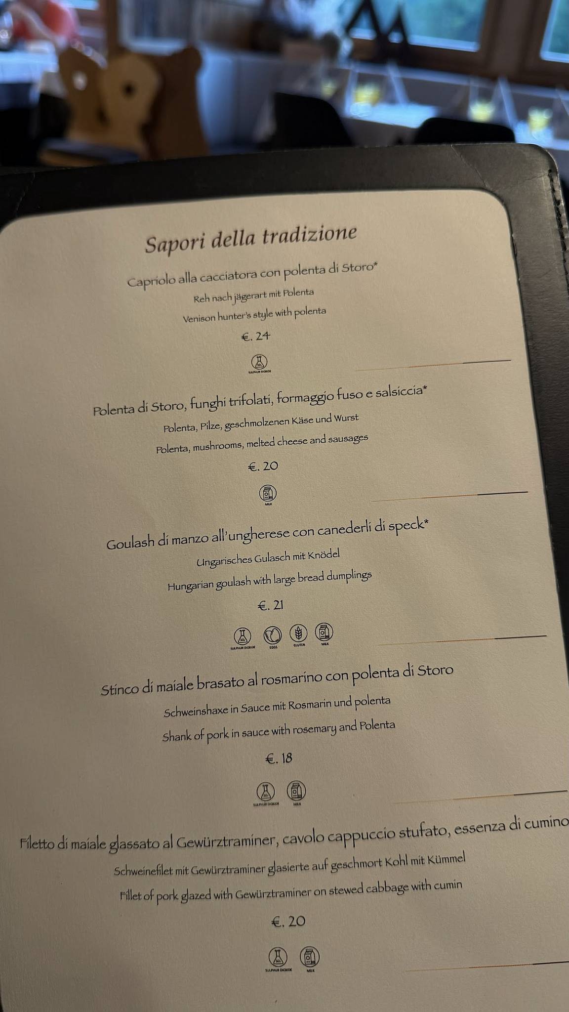 Menu di Ristorante la Soldanella 