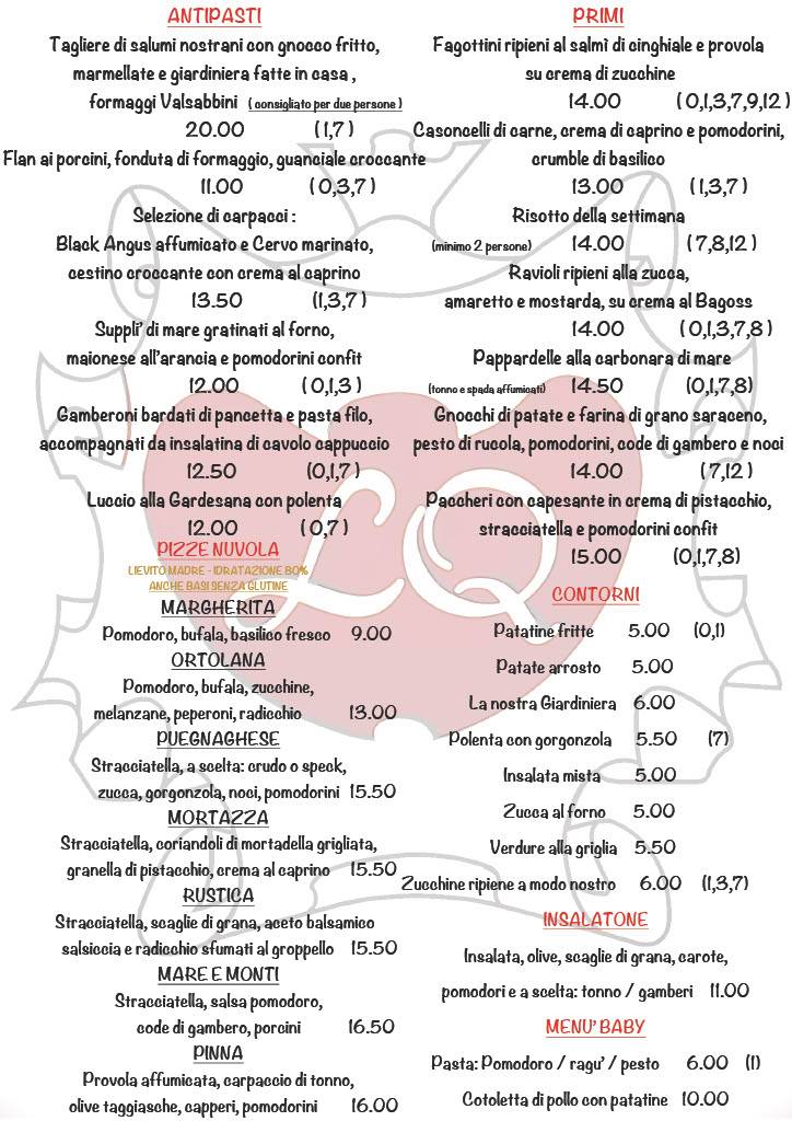 Menu di Ristorante pizzeria La Quiete 