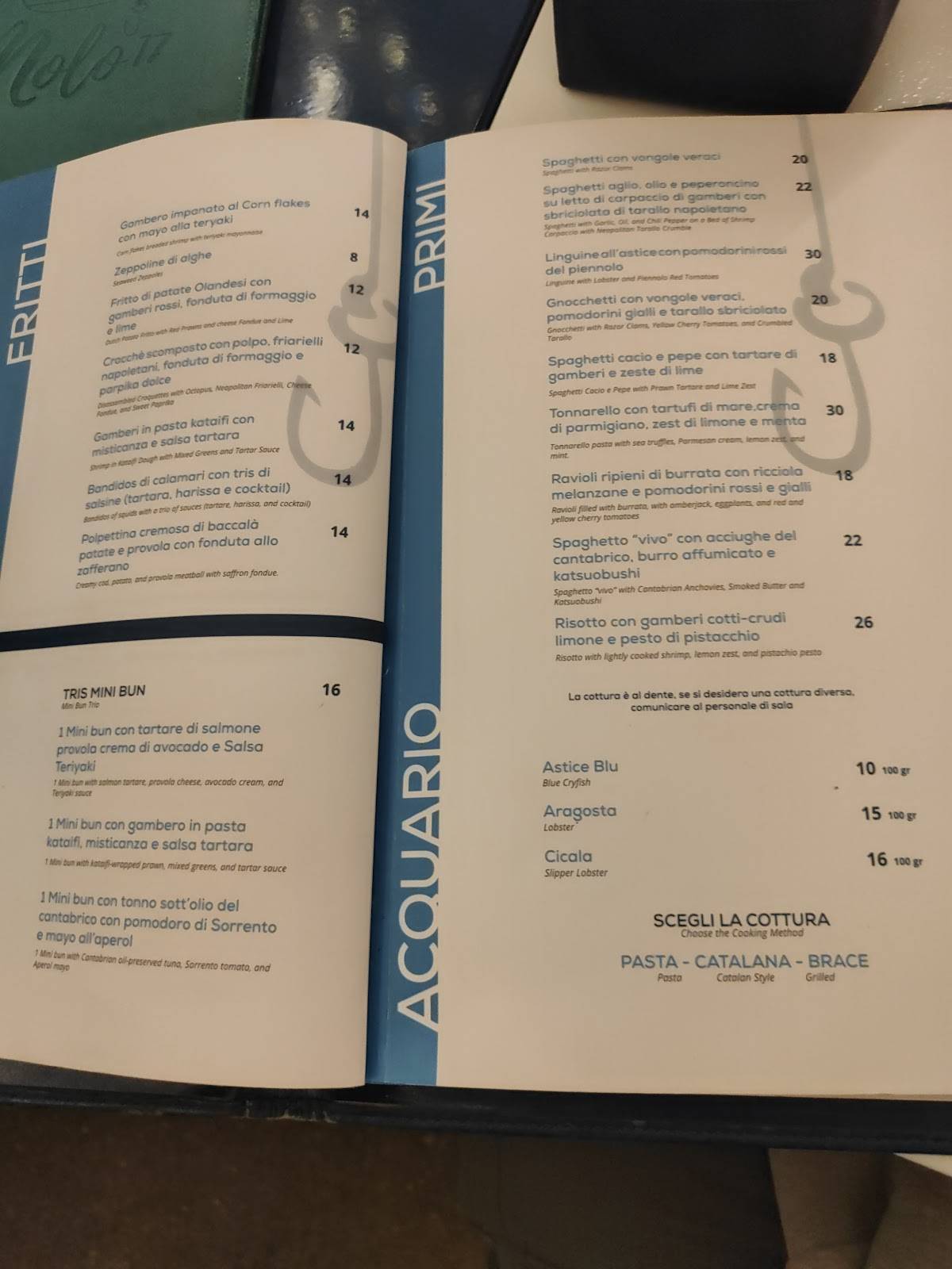 Menu di Ristorante di Mare - Molo17 